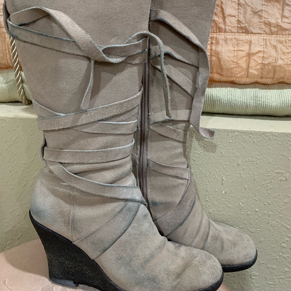 Wedge Knee high boots